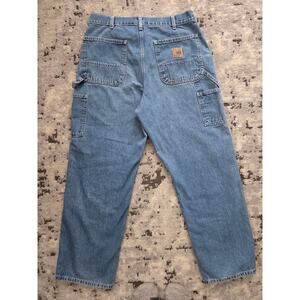 Carhartt Men's Carpenter Work Pants W34 L30 Denim Trucker Distressed Y2K